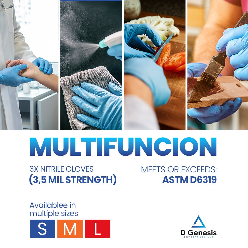 Nitrile Gloves Medium FDA 510K Approved 3.5X